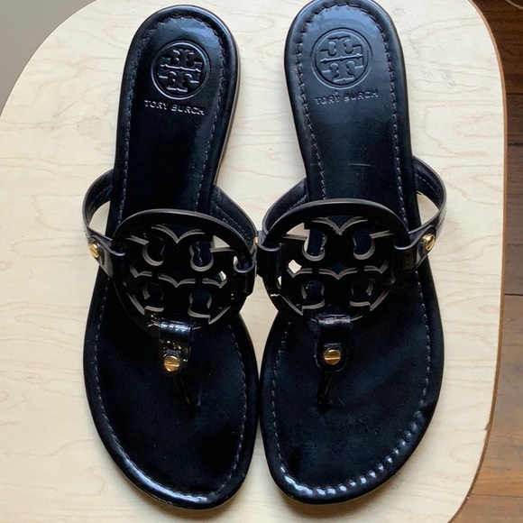 Like New-Tory Burch Black Patent Miller’s - Picture 3 of 6